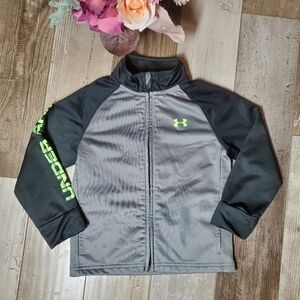 Under Armour Toddler Boy Lightweight Zip-Up Jacket Size 3T Black Gray EUC